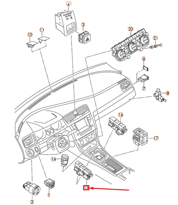 NEW VW GOLF MK7 ECO START-STOP SWITCH BUTTON 5G1927137TWZU