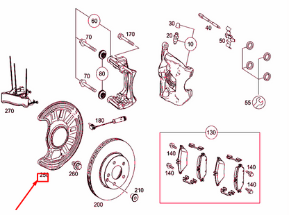 NEW MERCEDES-BENZ A W176 FRONT RIGHT BRAKE DISC DUST SHIELD A1764210620 ORIGINAL