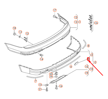 new audi q7 4l rear bumper left tow eye cover 4l0807449e1rr original