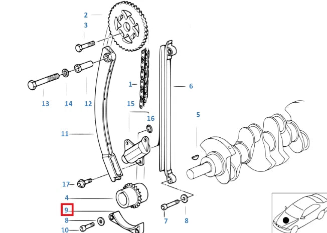 NEW BMW Z3 E36 TIMING CHAIN GUIDE RAIL 11311734694 1734694 ORIGINAL