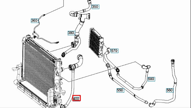 NEW MERCEDES-BENZ S W222 RIGHT COOLANT WATER RADIATOR HOSE A2225016701