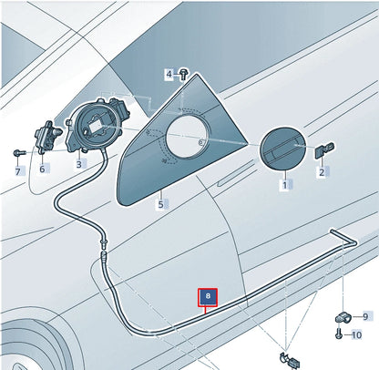 NEW AUDI R8 4S FUEL FILLER FLAP HOSE 4S0809937B
