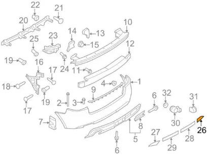 NEW AUDI A3 S3 8P REAR BUMPER OUTER COVER RIGHT 8P080782001C ORIGINAL