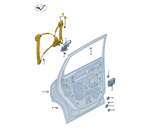 new audi e-tron sportback gea rear right door window regulator 4ke839462