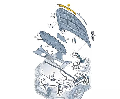 NEW AUDI A5 CABRIO F57 FRONT BONNET CENTER IMPACT PROTECTION 8W6823124 ORIGINAL