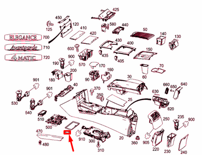NEW MERCEDES-BENZ E W212 CONSOLE REAR LARGE TRUSS A2126890096 ORIGINAL