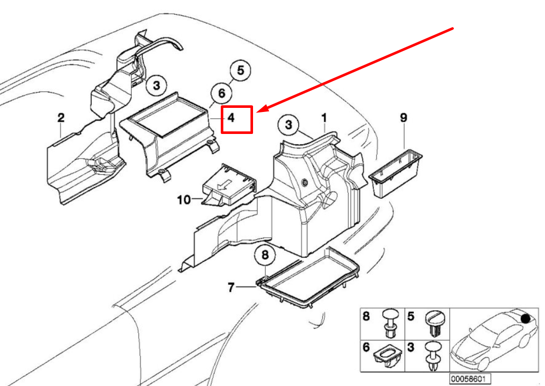 new bmw 3 e46 battery luggage compartment cover 51478204084 8204084 original