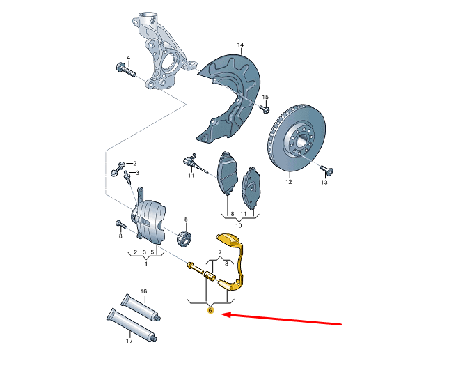 new cupra formentor front right brake caliper carrier 5q0615126a original