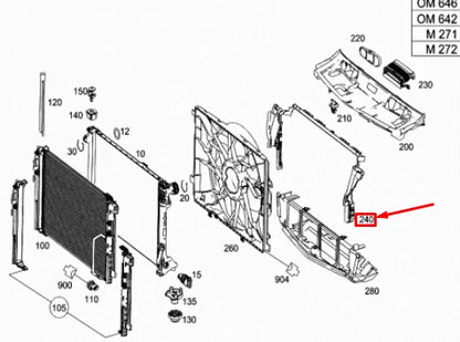 NEW MERCEDES-BENZ C W204 AMG RADIATOR TOP AIR DUCT A2045052230 ORIGINAL