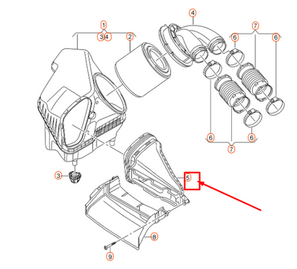 NEW AUDI A6 C7 INTAKE AIR DUCT 4G0129624J ORIGINAL