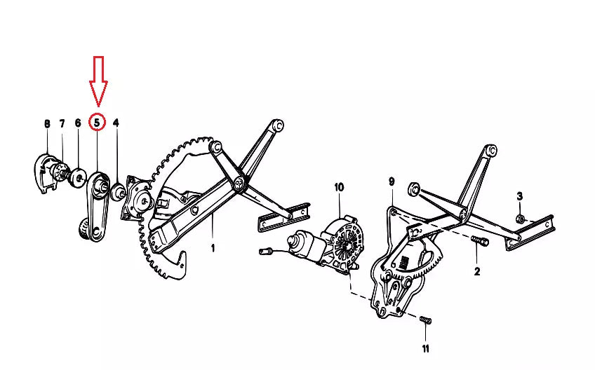 NEW BMW 3 E30 WINDOW CRANK LEVER 51321904507 1904507