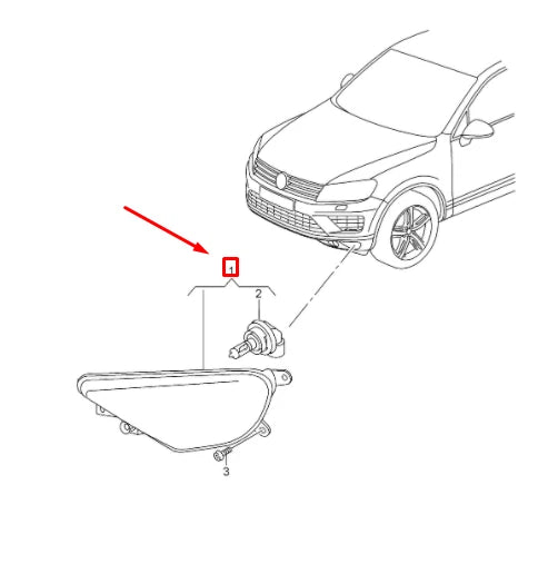 NEW VOLKSWAGEN TOUAREG 7P FRONT RIGHT HALOGEN FOG LIGHT 7P6941700H ORIGINAL