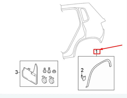 NEW VOLKSWAGEN TIGUAN AD MK2 REAR LEFT WHEEL ARCH MOLDING 5NN854819A9B9