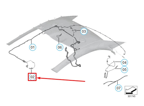 NEW BMW 3 CONVERTIBLE E93 RETRACTABLE TOP HARNESS 54377183321 ORIGINAL