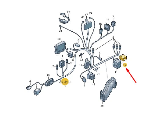 NEW VW TRANSPORTER VI T6 FLAT CONTACT HOUSING 17 PIN 4F0972483B