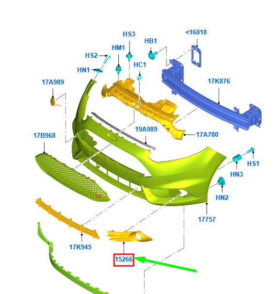 new ford fiesta mk6 wt front left fog grille c1bb-15a222-fb5yz9 5267780 original