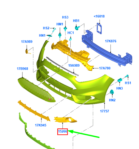 new ford fiesta mk6 wt front left fog grille c1bb-15a222-fb5yz9 5267780 original