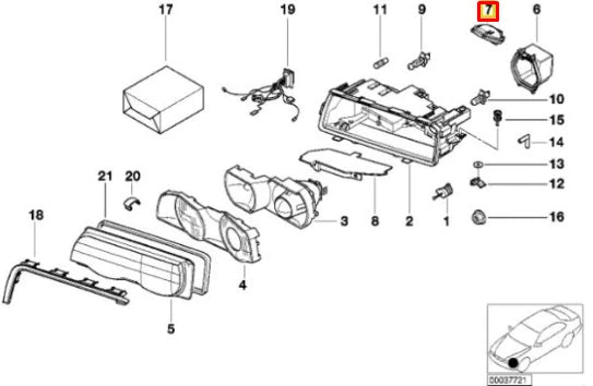 NEW BMW 7 E38 HEADLIGHT HIGH BEAM COVER 63128381325 ORIGINAL