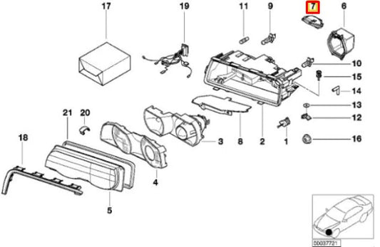 NEW BMW 7 E38 HEADLIGHT HIGH BEAM COVER 63128381325 ORIGINAL