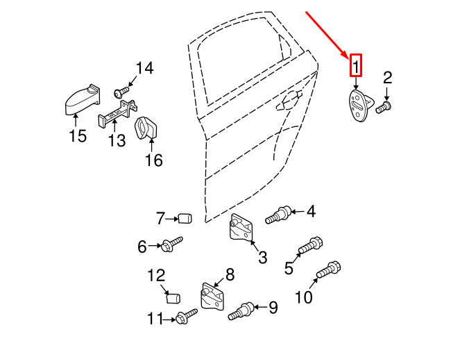 new audi q3 8u front door lock striker plate 8t0837033 original