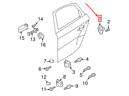 new audi q3 8u front door lock striker plate 8t0837033 original