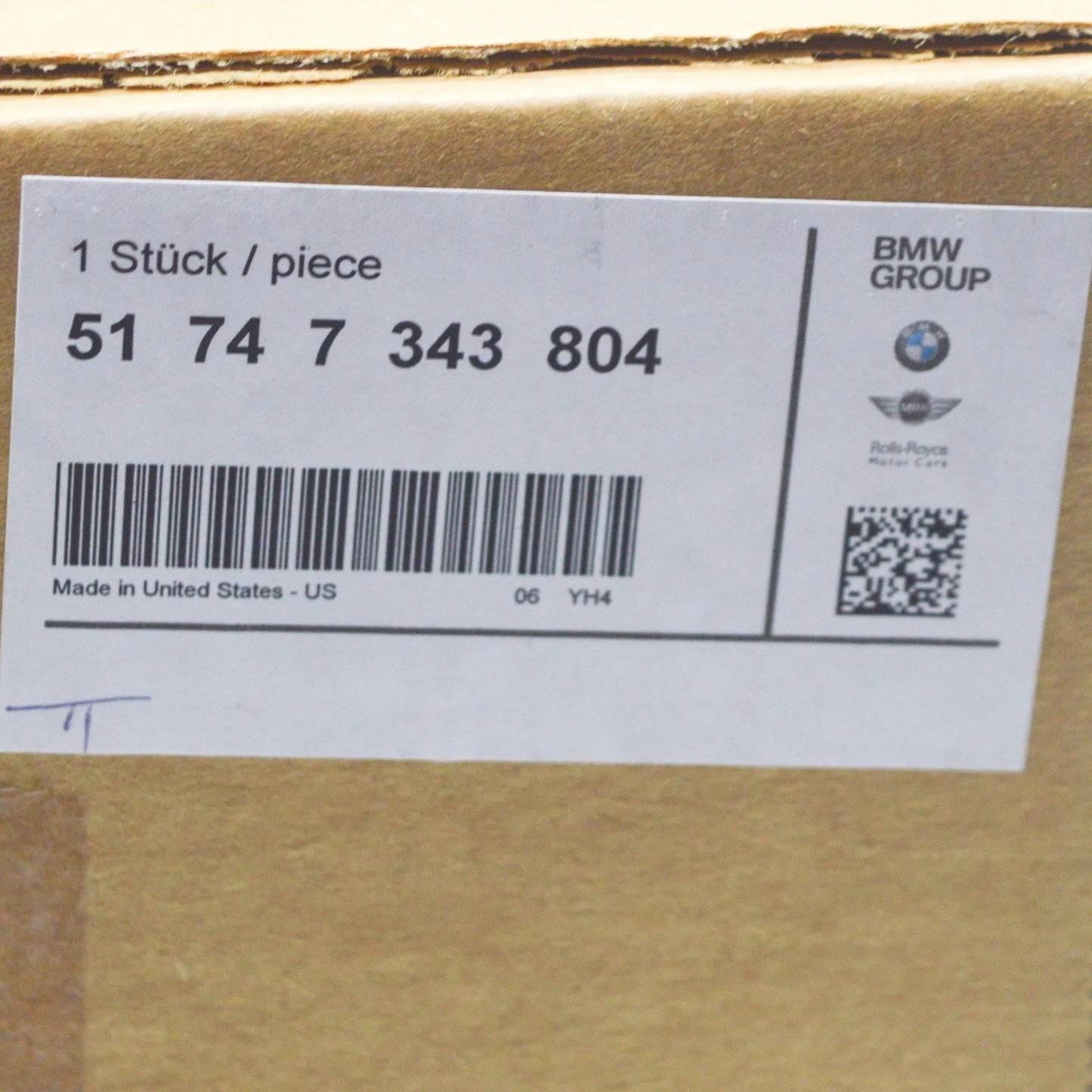 NEW BMW X5 F15 FRONT RIGHT BRAKE AIR DUCT 51747343804 7343804 2015 ORIGINAL