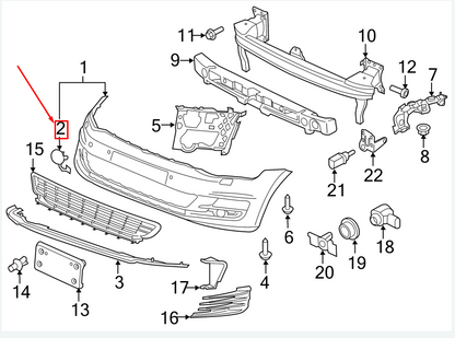 new vw golf vii 5g mk7 front tow hook cover 5gm807241agru original