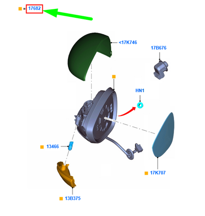 new ford fiesta wt mk6 front left door mirror assy lhd 1753825 original