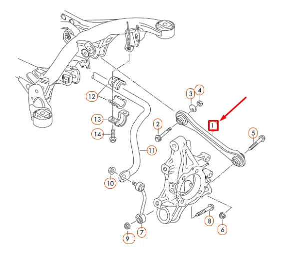NEW VOLKSWAGEN TOUAREG 7P REAR LEFT TRACK ROD 7P0501529 ORIGINAL