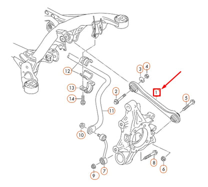 NEW VOLKSWAGEN TOUAREG 7P REAR LEFT TRACK ROD 7P0501529 ORIGINAL
