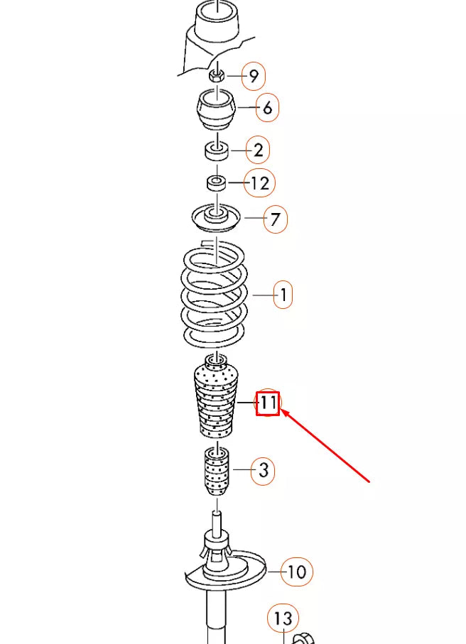 NEW AUDI A1 8X FRONT SHOCK ABSORBER BELLOWS 357413175A ORIGINAL