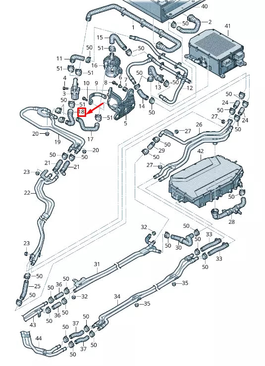 NEW AUDI A6 4A C8 ENGINE COOLANT HOSE 4K0121051L