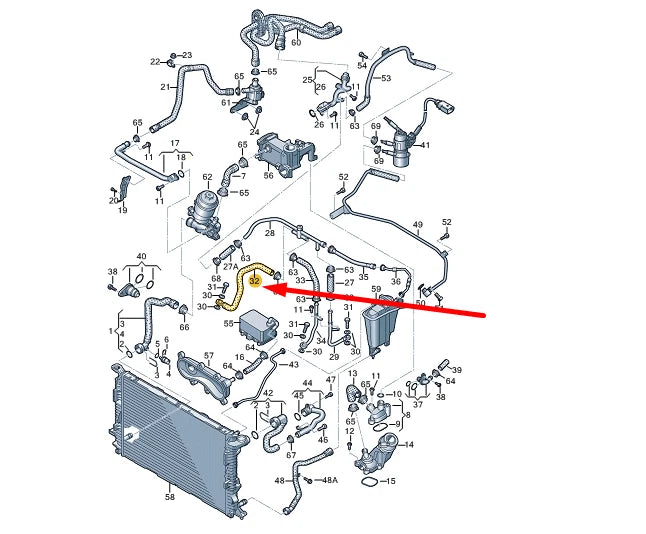 NEW AUDI Q5 8R COOLANT HOSE 059121454H ORIGINAL