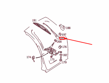 NEW MERCEDES-BENZ C W202 REAR PANEL DOOR WIPER ARM A2108200344 ORIGINAL