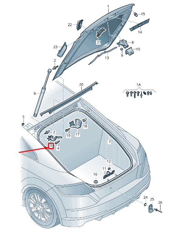 new audi tt fv rear right side trunk lid hinge 8s8827300b original