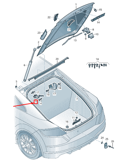 new audi tt fv rear right side trunk lid hinge 8s8827300b original