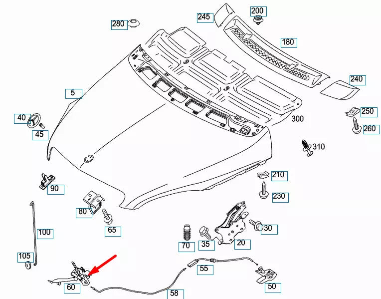 NEW MERCEDES-BENZ B-CLASS W245 BONNET LOCK CATCH A1698800660