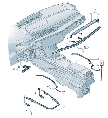 NEW AUDI E-TRON GEN RIGHT SIDE CENTER CONSOLE LIGHT FIBRE 4KE947094B