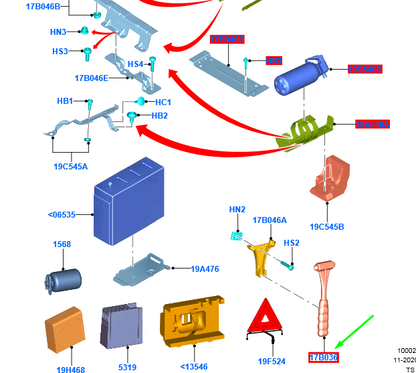 new ford transit mk4 emergency glass hammer 1c15-17b036-aa 4343969 original