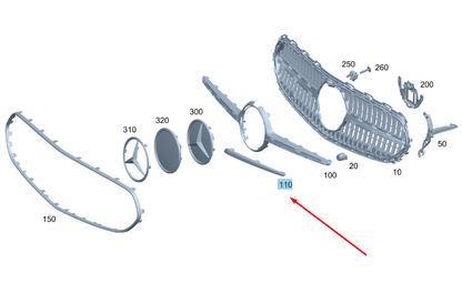 NEW MERCEDES-BENZ C W206 AMG FRONT RADIATOR GRILLE LEFT TRIM A2068886300