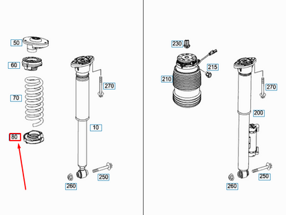 NEW MERCEDES-BENZ C W205 REAR COIL SPRING BOTTOM SHIM A2053240184 ORIGINAL
