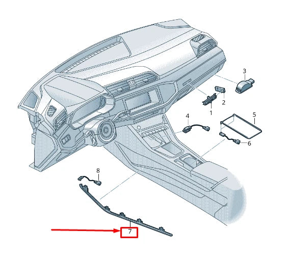 NEW AUDI Q3 F3 LEFT CONSOLE FIBRE OPTIC CONDUCTOR LHD 83B947199