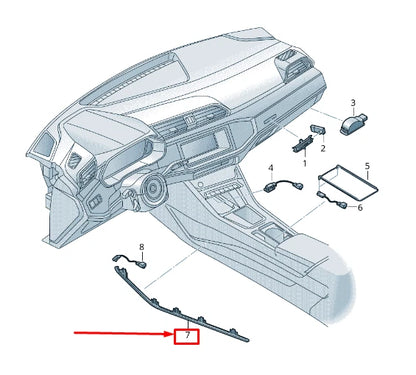 NEW AUDI Q3 F3 LEFT CONSOLE FIBRE OPTIC CONDUCTOR LHD 83B947199