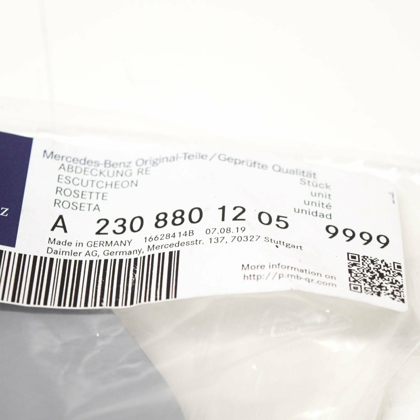 NEW MERCEDES-BENZ SL R230 RIGHT HEADLIGHT WASHER COVER A2308801205 9999 ORIGINAL
