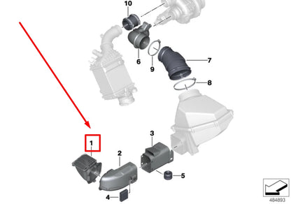 NEW BMW 8 CABRIO F91 INTAKE DUCT 13718053383 8053383 ORIGINAL