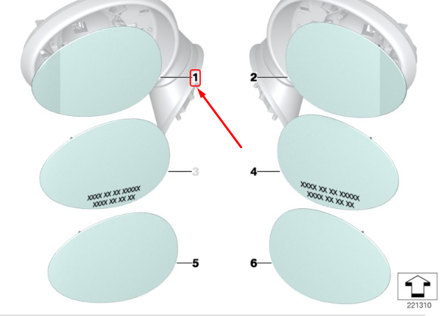 new mini paceman r61 front left door mirror glass lhd 51169803189 original