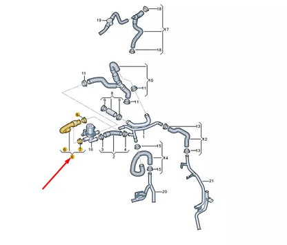 NEW VW TRANSPORTER VI T6 COOLANT HOSE 7E0121157AJ