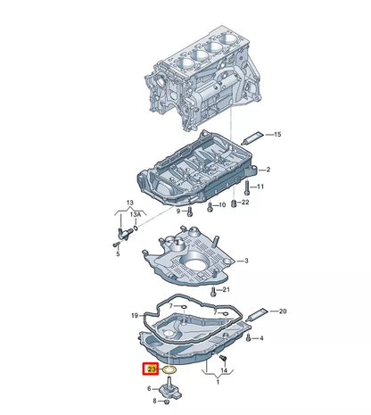 NEW AUDI A1 SPORTBACK GBA OIL LEVEL SENSOR O-RING 038103196C ORIGINAL
