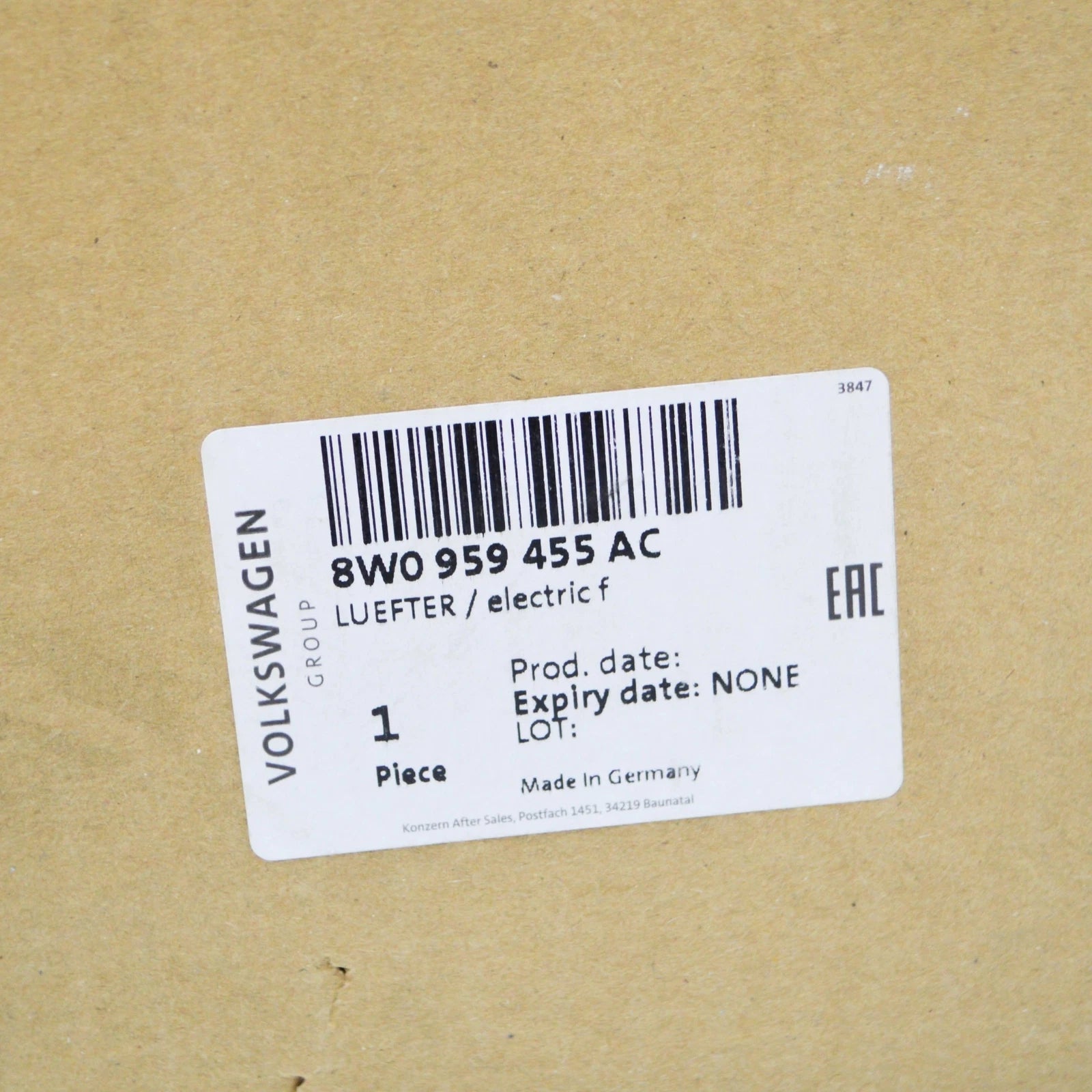 NEW AUDI A4 B9 RADIATOR FAN WITH CONTROL UNIT 8W0959455AC ORIGINAL