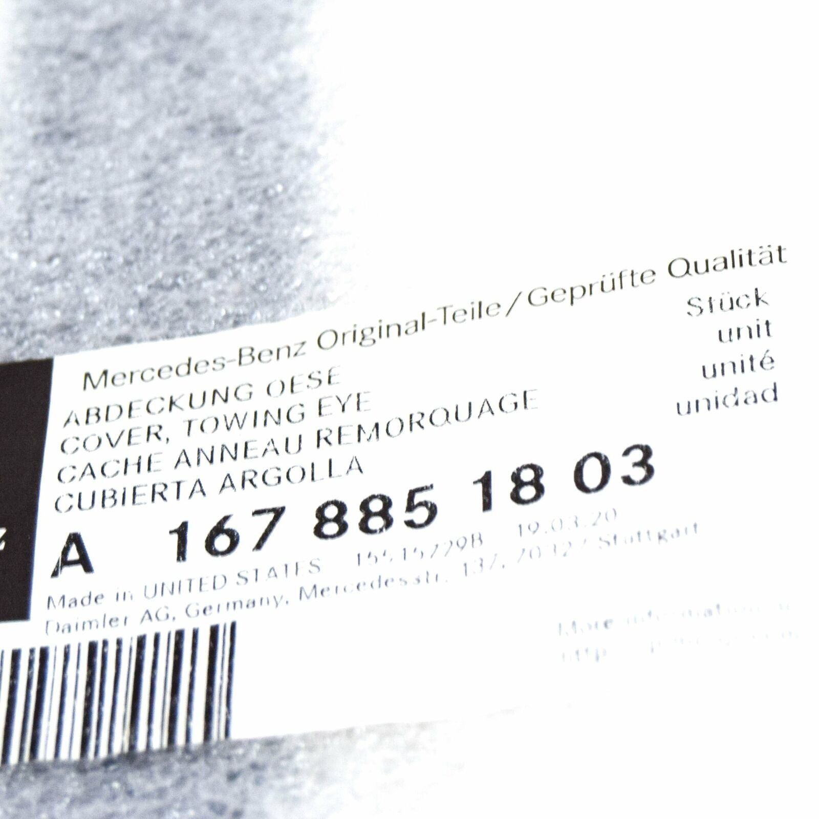 NEW MB GLE W167 REAR RIGHT BUMPER GRILL COVER TRIM A1678851803 ORIGINAL